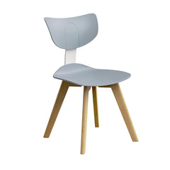 時尚餐桌椅,現代塑料一體成型座椅,搭配金屬或木質腿架。圖中展示藍色雪橇底座、橙色扶手款及黃色木腿款,適合家居或咖啡廳使用。Modern fashionable dining chairs with ergonomic molded plastic seats and metal or wood legs. Shown in blue sled base, orange with arms, and yellow wood legs variants for home or cafe.