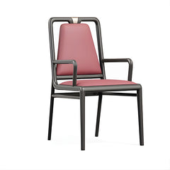 奢華餐廳餐椅設計,輕奢餐椅,多款風格包括棕色皮革扶手椅、木質框架與軟墊座面,置於現代室內環境,提供舒適用餐座位。Luxury restaurant dining chairs in various styles, including brown leather armchairs with wooden frames and cushioned seats in modern settings for comfortable dining.minimalist dining chair hong kong、velvet dining chair、leather armchair cafe.