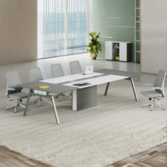 現代簡約會議桌配金屬腳架,適合創意辦公室傢俬及洽談區設計 Modern minimalist conference table with metal legs, suitable for creative office furniture and negotiation area design