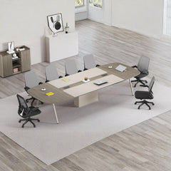 現代簡約會議桌配金屬腳架,適合創意辦公室傢俬及洽談區設計 Modern minimalist conference table with metal legs, suitable for creative office furniture and negotiation area design