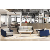 香港現代極簡休閑空間,含現代休閑沙發,時尚茶几,配辦公配件,適合當代設計。Hong Kong modern minimalist leisure space, including modern leisure sofa, stylish coffee table, with office accessories, suitable for contemporary design.