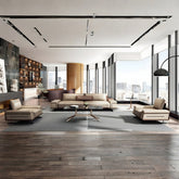 米色現代人體工學沙發椅,黑色方形椅腳,極簡設計,高靠背支撐,適用於居家、辦公室及商業空間 Beige modern ergonomic accent chair with black legs, minimalist high-back design, suitable for homes, offices, and commercial lounge areas with premium comfort