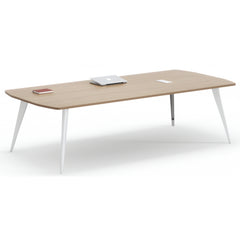 現代簡約會議桌配金屬腳架,適合創意辦公室傢俬及洽談區設計 Modern minimalist conference table with metal legs, suitable for creative office furniture and negotiation area design