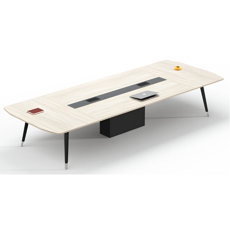 現代簡約會議桌配金屬腳架,適合創意辦公室傢俬及洽談區設計 Modern minimalist conference table with metal legs, suitable for creative office furniture and negotiation area design