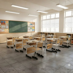 升降學生課桌椅套裝,具多層儲物位、可升降調整及防滑設計,適合香港學校、補習中心及兒童房的專業課室桌椅 The adjustable student desk and chair set features multiple storage compartments, adjustable height function and anti-slip design. It is suitable for professional classrooms in Hong Kong schools, tutorial centers and children's rooms