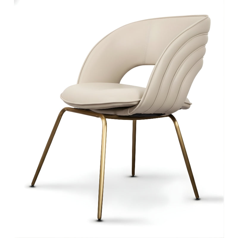 高級簡約餐椅,一體成型椅背設計,簡潔優雅的輪廓線條,適合現代居家和商業空間餐廳佈置 This high-end minimalist dining chair features an integrated backrest design with simple and elegant contour lines, making it suitable for modern home and commercial space restaurant settings.