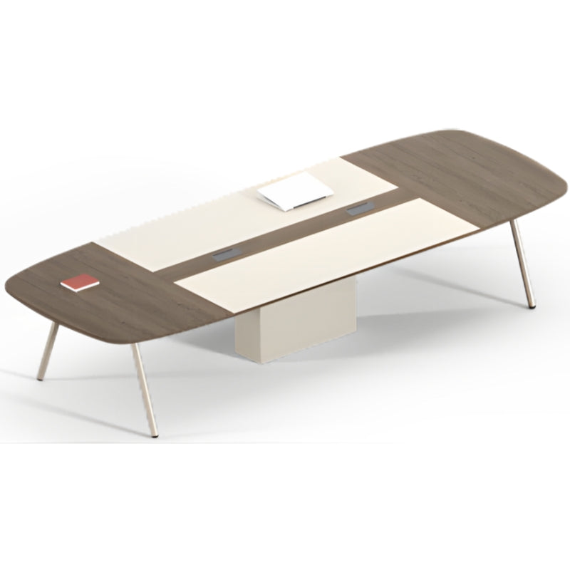 現代簡約會議桌配金屬腳架,適合創意辦公室傢俬及洽談區設計 Modern minimalist conference table with metal legs, suitable for creative office furniture and negotiation area design