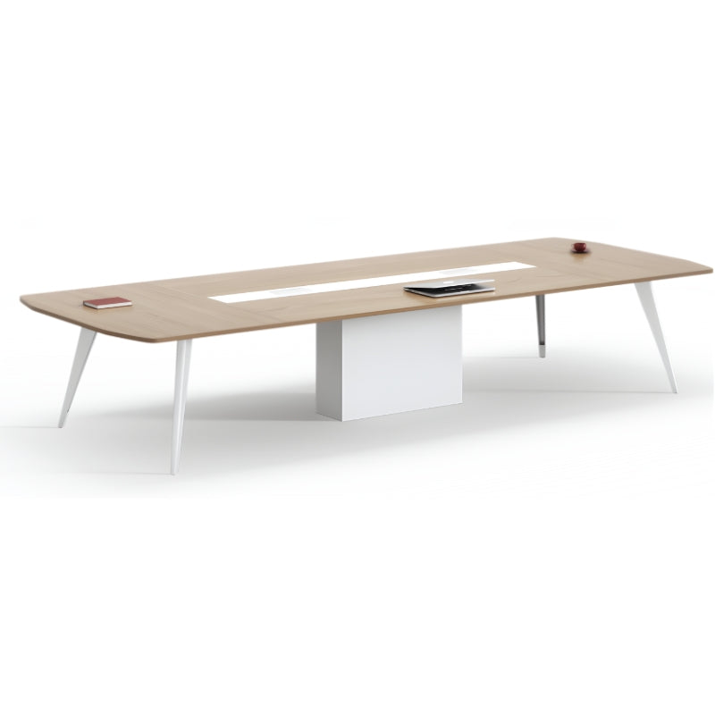 現代簡約會議桌配金屬腳架,適合創意辦公室傢俬及洽談區設計 Modern minimalist conference table with metal legs, suitable for creative office furniture and negotiation area design