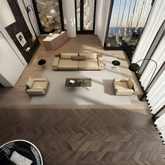 米色現代人體工學沙發椅,黑色方形椅腳,極簡設計,高靠背支撐,適用於居家、辦公室及商業空間 Beige modern ergonomic accent chair with black legs, minimalist high-back design, suitable for homes, offices, and commercial lounge areas with premium comfort