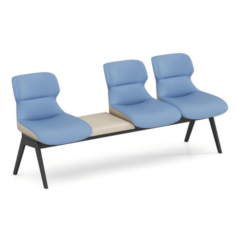 醫院等候椅:2-3人位多款,藍色座墊、米色扶手、銀色椅架,診所首選 Hospital waiting chair collection: 2-3 seater designs with blue cushions, beige armrests, silver frame