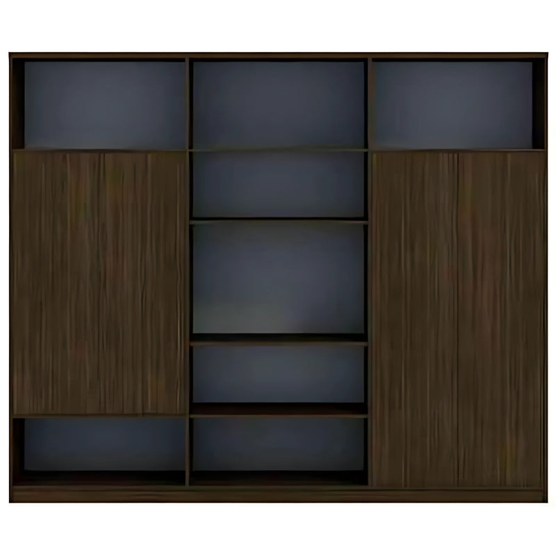 現代辦公室板式文件櫃 Modern office panel file cabinet 木紋灰色設計多層收納抽屜 wood grain gray multi-storage drawers