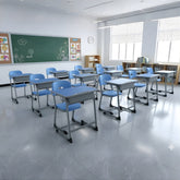 升降學生課桌椅套裝,具多層儲物位、可升降調整及防滑設計,適合香港學校、補習中心及兒童房的專業課室桌椅 The adjustable student desk and chair set features multiple storage compartments, adjustable height function and anti-slip design. It is suitable for professional classrooms in Hong Kong schools, tutorial centers and children's rooms