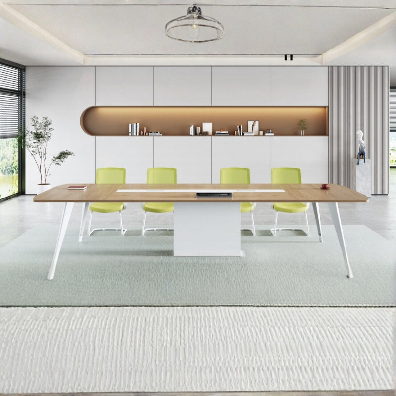 現代簡約會議桌配金屬腳架,適合創意辦公室傢俬及洽談區設計 Modern minimalist conference table with metal legs, suitable for creative office furniture and negotiation area design