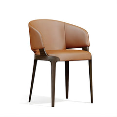 奢華餐廳餐椅設計,輕奢餐椅,多款風格包括棕色皮革扶手椅、木質框架與軟墊座面,置於現代室內環境,提供舒適用餐座位。Luxury restaurant dining chairs in various styles, including brown leather armchairs with wooden frames and cushioned seats in modern settings for comfortable dining.minimalist dining chair hong kong、velvet dining chair、leather armchair cafe.