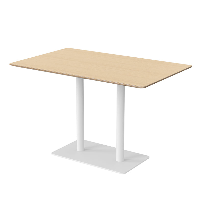 輕奢仿大理石紋餐桌|白色石紋桌面搭配黑色金屬中柱腳,四人位現代餐廳皮質餐椅組合。現代簡約咖啡餐桌|淺木紋桌面白色中柱圓盤底座,搭配曲木靠背椅,休閒咖啡廳雙人座位。Modern cafe table with light wood top and white pedestal base, paired with curved plywood chairs, casual coffee shop seating。Luxury faux marble dining table, white stone-look top with black pedestal base, modern 4-person leather chair dining set