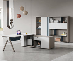 主管檯 E1 環保板材 鋼腳 實木腳 板腳 側櫃 executive manager boss table desk furniture