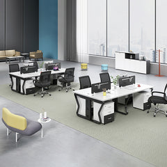 辦公檯 寫字檯 工作檯 E1 環保板材 鋼腳 實木腳 板腳 上線 屏風 側櫃 活動櫃 staff desk table workstation office furniture