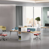 辦公檯 寫字檯 工作檯 E1 環保板材 鋼腳 實木腳 板腳 上線 屏風 側櫃 活動櫃 staff desk table workstation office furniture