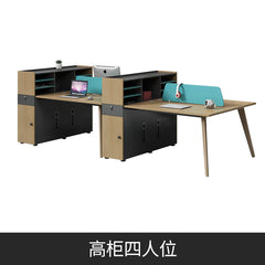 高櫃 環保板材 實木桌腳 多功能 固定櫃 木製 辦公室 簡約 現代 辦公家具 辦公桌 組合 時尚 辦公 用品 家具 設計 職員枱 工作枱 服務 環保板材