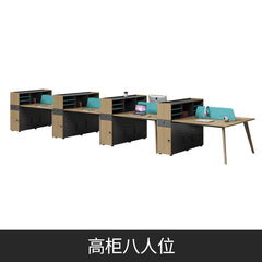 高櫃 環保板材 實木桌腳 多功能 固定櫃 木製 辦公室 簡約 現代 辦公家具 辦公桌 組合 時尚 辦公 用品 家具 設計 職員枱 工作枱 服務 環保板材