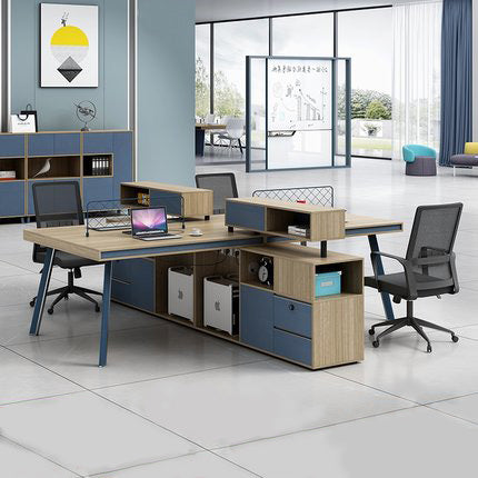 職員組合四人辦公枱 Modern Staff Office Desk 香港辦公室傢俬及設計工程中心 Branding Works Furniture & Office Design