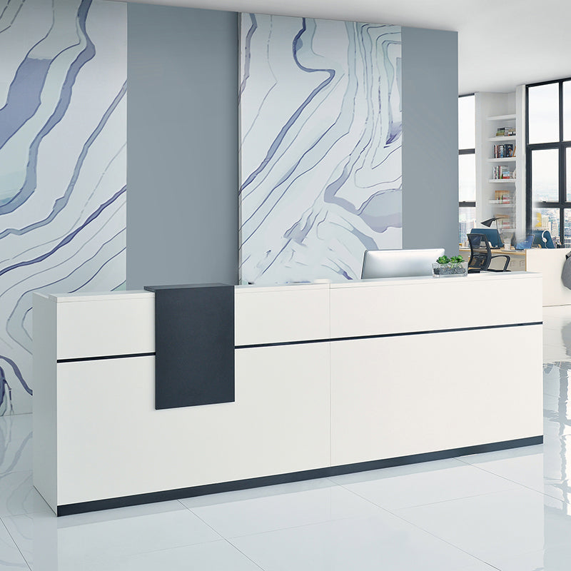 簡約現代接待處櫃檯 Simple Modern Reception Counter 香港辦公室傢俬及設計工程中心 Branding Works Furniture & Office Design
