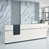 簡約現代接待處櫃檯 Simple Modern Reception Counter 香港辦公室傢俬及設計工程中心 Branding Works Furniture & Office Design