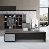 現代大氣髮絲鋼/仿石紋老闆枱 Stylish Brushed-finished Steel/Marble Surface Boss Desk 香港辦公室傢俬及設計工程中心 Branding Works Furniture & Office Design