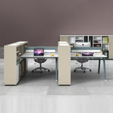 小清新書架辦公枱 Simple Fashionable Office Desk with Bookcase 香港辦公室傢俬及設計工程中心 Branding Works Furniture & Office Design
