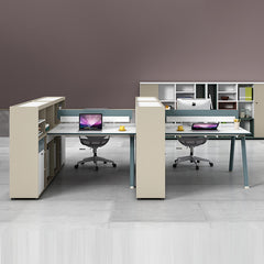小清新書架辦公枱 Simple Fashionable Office Desk with Bookcase 香港辦公室傢俬及設計工程中心 Branding Works Furniture & Office Design