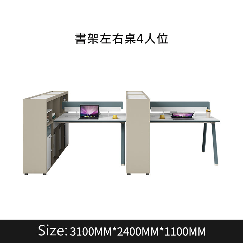 小清新書架辦公枱 Simple Fashionable Office Desk with Bookcase 香港辦公室傢俬及設計工程中心 Branding Works Furniture & Office Design