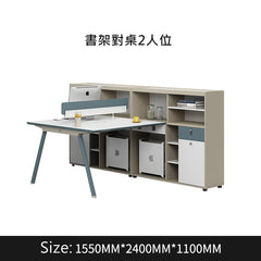 小清新書架辦公枱 Simple Fashionable Office Desk with Bookcase 香港辦公室傢俬及設計工程中心 Branding Works Furniture & Office Design