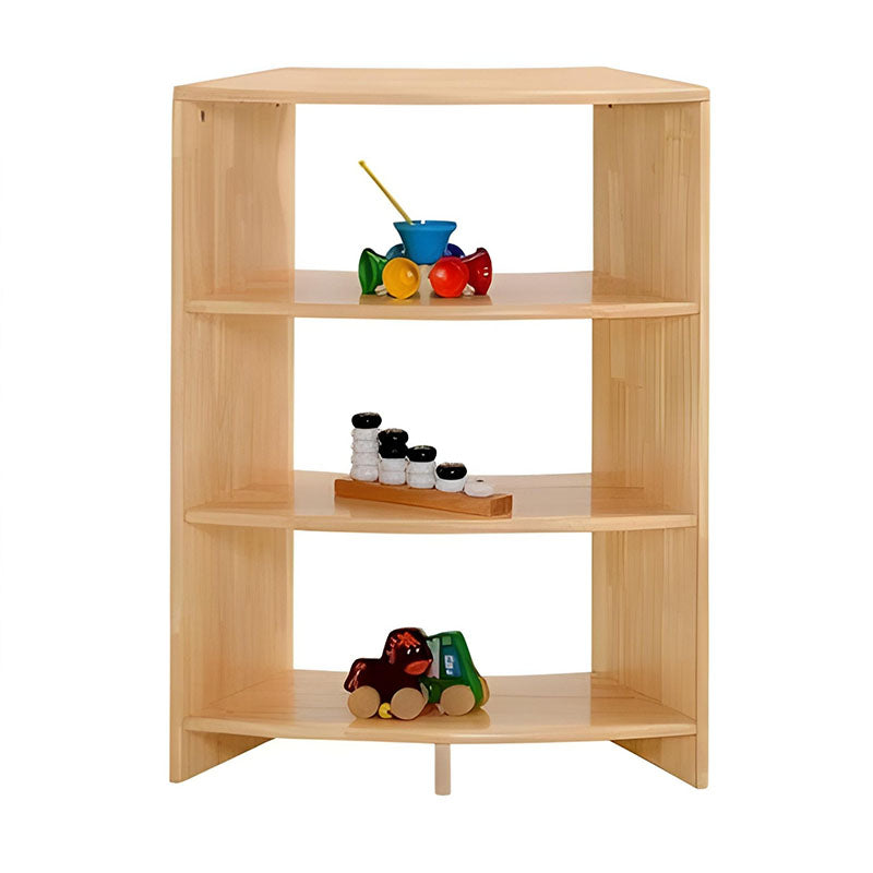 橡膠木兒童收納櫃組合，模塊化設計搭配多層書架、儲物門櫃，天然環保木質材料，適合幼兒園和家庭收納。Eco-friendly rubber wood kids' storage cabinet system featuring modular design with adjustable shelves and wooden storage doors, perfect for playrooms.