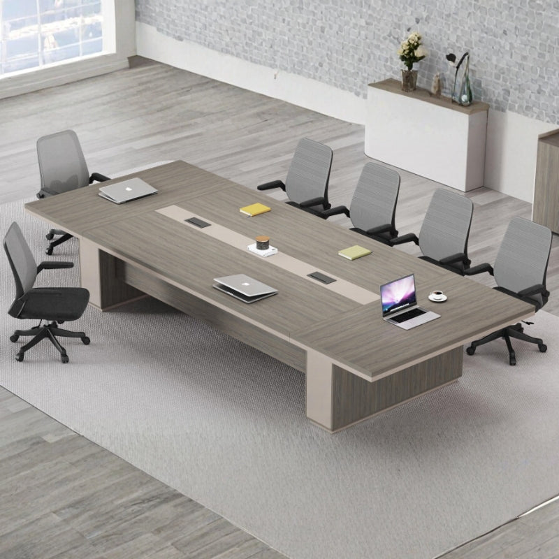 現代簡約會議桌配金屬腳架，適合創意辦公室傢俬及洽談區設計 Modern minimalist conference table with metal legs, suitable for creative office furniture and negotiation area design