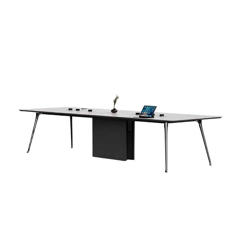 現代灰色會議枱 | 智能走線系統 | 行政會議桌Modern Gray Conference Table with Cable Management