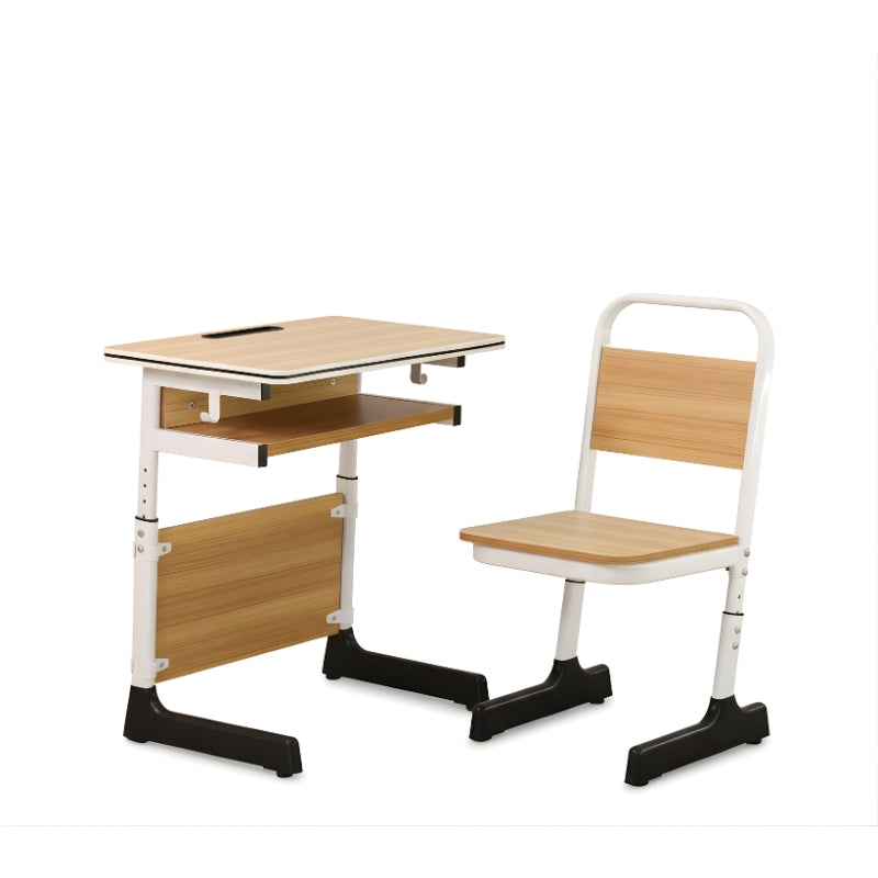 升降學生課桌椅套裝，具多層儲物位、可升降調整及防滑設計，適合香港學校、補習中心及兒童房的專業課室桌椅 The adjustable student desk and chair set features multiple storage compartments, adjustable height function and anti-slip design. It is suitable for professional classrooms in Hong Kong schools, tutorial centers and children's rooms