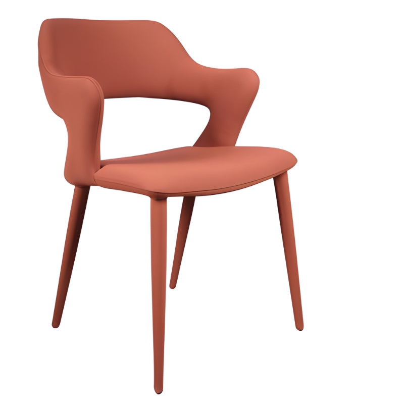 高級簡約餐椅，一體成型椅背設計，簡潔優雅的輪廓線條，適合現代居家和商業空間餐廳佈置 This high-end minimalist dining chair features an integrated backrest design with simple and elegant contour lines, making it suitable for modern home and commercial space restaurant settings.