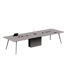 現代灰色會議枱 | 智能走線系統 | 行政會議桌Modern Gray Conference Table with Cable Management