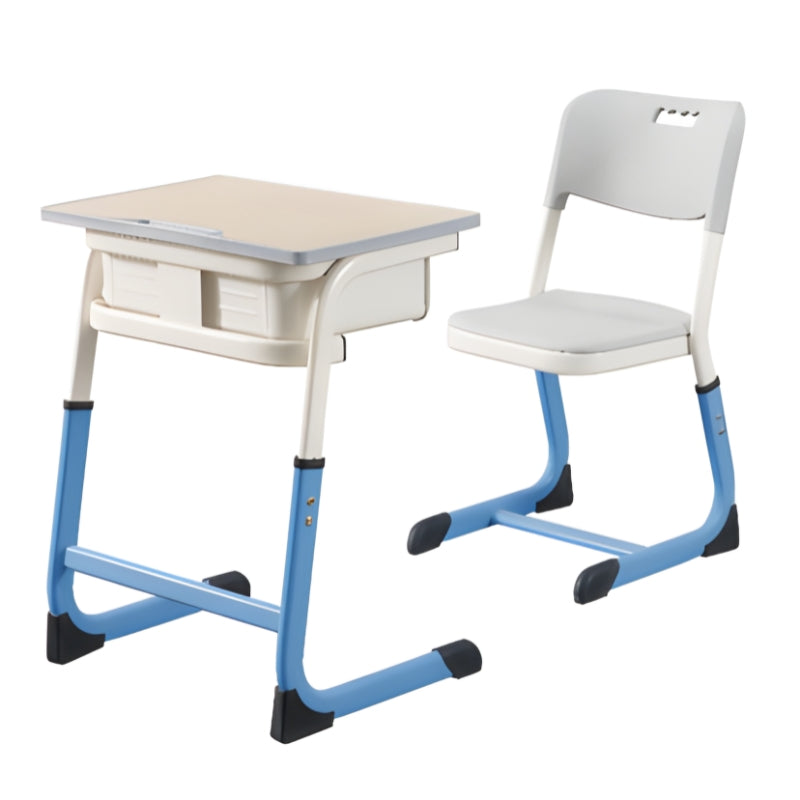 升降學生課桌椅套裝，具多層儲物位、可升降調整及防滑設計，適合香港學校、補習中心及兒童房的專業課室桌椅 The adjustable student desk and chair set features multiple storage compartments, adjustable height function and anti-slip design. It is suitable for professional classrooms in Hong Kong schools, tutorial centers and children's rooms