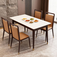 奢華餐廳餐椅設計，輕奢餐椅，多款風格包括棕色皮革扶手椅、木質框架與軟墊座面，置於現代室內環境，提供舒適用餐座位。Luxury restaurant dining chairs in various styles, including brown leather armchairs with wooden frames and cushioned seats in modern settings for comfortable dining.minimalist dining chair hong kong、velvet dining chair、leather armchair cafe.