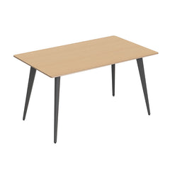 輕奢仿大理石紋餐桌|白色石紋桌面搭配黑色金屬中柱腳，四人位現代餐廳皮質餐椅組合。現代簡約咖啡餐桌|淺木紋桌面白色中柱圓盤底座，搭配曲木靠背椅，休閒咖啡廳雙人座位。Modern cafe table with light wood top and white pedestal base, paired with curved plywood chairs, casual coffee shop seating。Luxury faux marble dining table, white stone-look top with black pedestal base, modern 4-person leather chair dining set