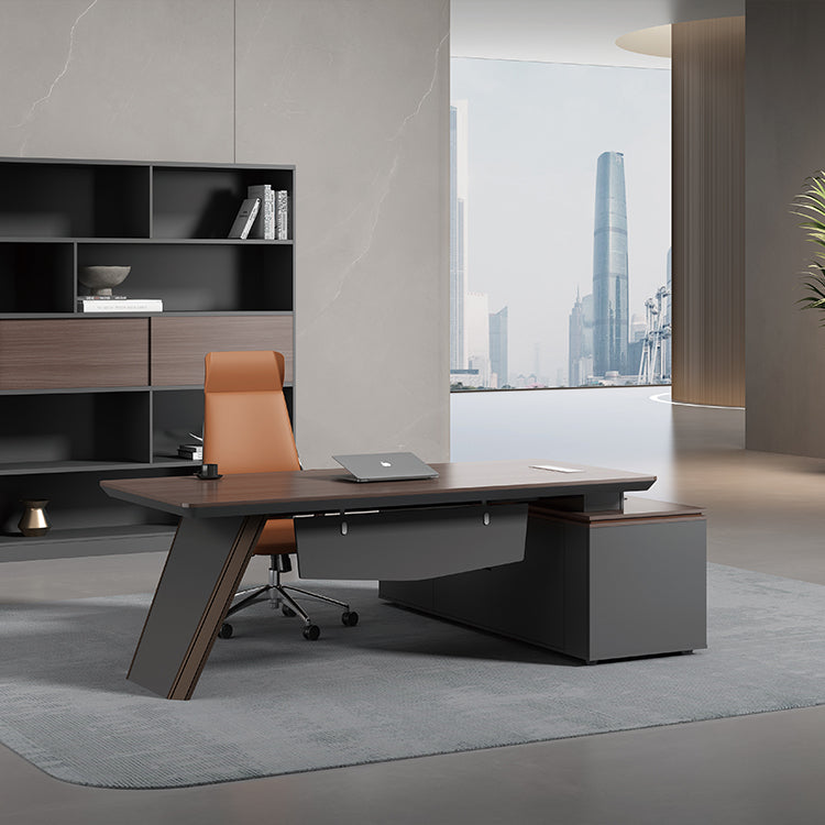 主管檯 E1 環保板材 鋼腳 實木腳 板腳 側櫃 executive manager boss table desk furniture